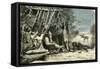 Caribou Hunt Canada 19th Century-null-Framed Stretched Canvas