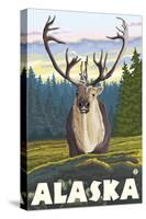 Caribou in the Wild, Alaska-Lantern Press-Stretched Canvas