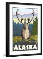 Caribou in the Wild, Alaska-Lantern Press-Framed Art Print