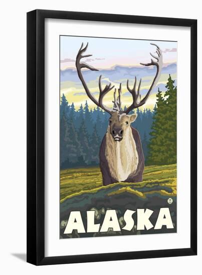 Caribou in the Wild, Alaska-Lantern Press-Framed Art Print