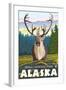 Caribou in the Wild, Denali National Park, Alaska-Lantern Press-Framed Art Print