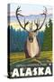 Caribou in the Wild, Denali National Park, Alaska-Lantern Press-Stretched Canvas