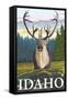 Caribou in the Wild, Idaho-Lantern Press-Framed Stretched Canvas