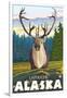 Caribou in the Wild, Latouche, Alaska-Lantern Press-Framed Art Print