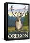 Caribou in the Wild, Oregon-Lantern Press-Framed Stretched Canvas