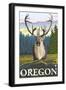 Caribou in the Wild, Oregon-Lantern Press-Framed Art Print