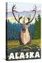 Caribou in the Wild, Yukon, Alaska-Lantern Press-Stretched Canvas