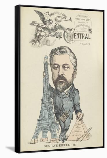 Caricature de Gustave Eiffel, parue dans "le Central"-null-Framed Stretched Canvas