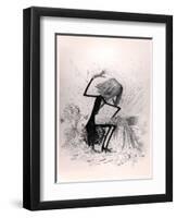 Caricature Depicting Franz Liszt Playing the Piano, 1845-null-Framed Premium Giclee Print
