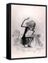 Caricature Depicting Franz Liszt Playing the Piano, 1845-null-Framed Stretched Canvas