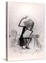 Caricature Depicting Franz Liszt Playing the Piano, 1845-null-Stretched Canvas