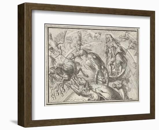 Caricature Depicting Louis XIV as Apollo in His Chariot, 1701-Romeyn De Hooghe-Framed Giclee Print