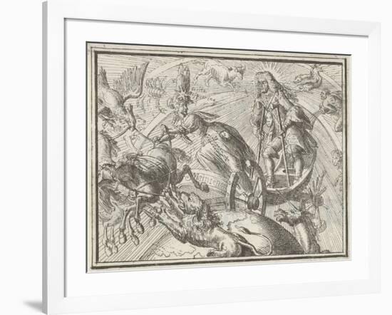 Caricature Depicting Louis XIV as Apollo in His Chariot, 1701-Romeyn De Hooghe-Framed Giclee Print