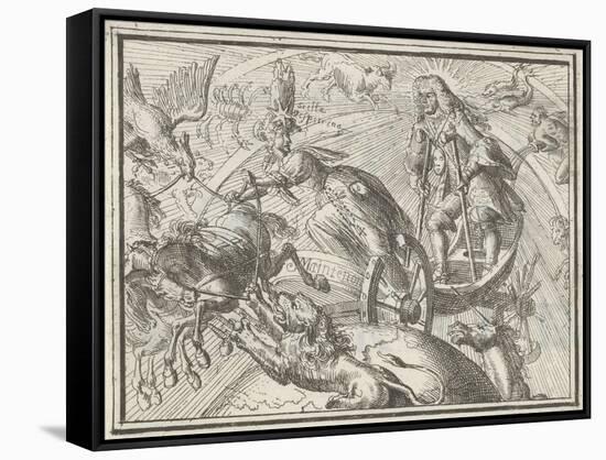 Caricature Depicting Louis XIV as Apollo in His Chariot, 1701-Romeyn De Hooghe-Framed Stretched Canvas