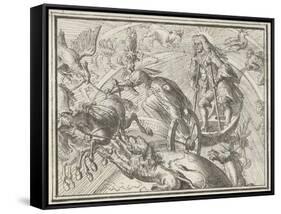 Caricature Depicting Louis XIV as Apollo in His Chariot, 1701-Romeyn De Hooghe-Framed Stretched Canvas