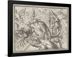 Caricature Depicting Louis XIV as Apollo in His Chariot, 1701-Romeyn De Hooghe-Framed Premium Giclee Print