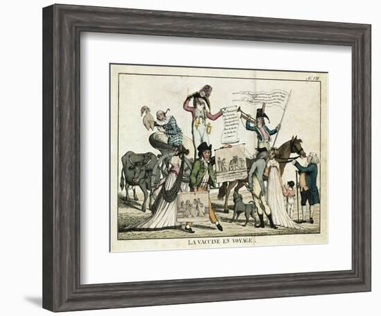 Caricature Depicting Quack Doctors Offering Vaccines-null-Framed Giclee Print