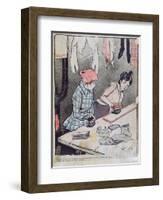 Caricature Depicting Two Washerwomen Gossiping, late 19th century-Fernand Louis Gottlob-Framed Giclee Print