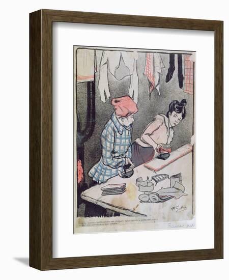 Caricature Depicting Two Washerwomen Gossiping, late 19th century-Fernand Louis Gottlob-Framed Giclee Print