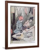 Caricature Depicting Two Washerwomen Gossiping, late 19th century-Fernand Louis Gottlob-Framed Giclee Print