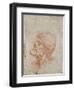 Caricature Head Study of an Old Man, circa 1500-05-Leonardo da Vinci-Framed Giclee Print