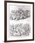 Caricature of a Family Dinner Before and after Having Talked About the Dreyfus Affair, circa 1894-Emmanuel Poire Caran D'ache-Framed Giclee Print