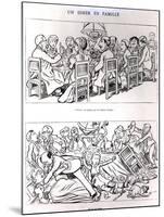 Caricature of a Family Dinner Before and after Having Talked About the Dreyfus Affair, circa 1894-Emmanuel Poire Caran D'ache-Mounted Giclee Print