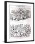 Caricature of a Family Dinner Before and after Having Talked About the Dreyfus Affair, circa 1894-Emmanuel Poire Caran D'ache-Framed Giclee Print