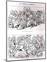 Caricature of a Family Dinner Before and after Having Talked About the Dreyfus Affair, circa 1894-Emmanuel Poire Caran D'ache-Mounted Giclee Print