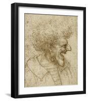 Caricature of a Man with Bushy Hair-Leonardo Da Vinci-Framed Art Print