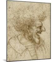 Caricature of a Man with Bushy Hair-Leonardo Da Vinci-Mounted Art Print