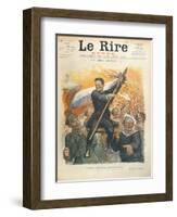 Caricature of Alexander Kerensky (1881-1970), Cover of the French Magazine 'Le Rire' 30th June 1917-Charles Leandre-Framed Giclee Print