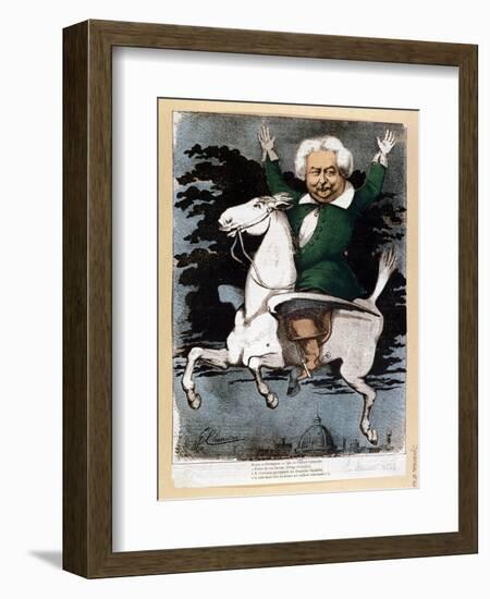 Caricature of Alexandre Dumas Pere as a Musketeer, Illustration from "La Marotte," 1868-G. Chanoine-Framed Giclee Print