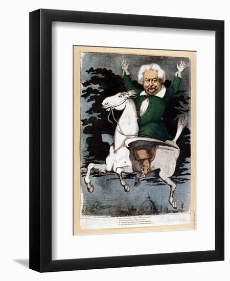 Caricature of Alexandre Dumas Pere as a Musketeer, Illustration from "La Marotte," 1868-G. Chanoine-Framed Giclee Print