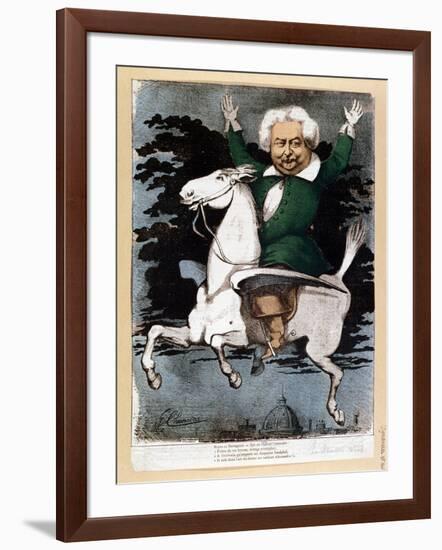 Caricature of Alexandre Dumas Pere as a Musketeer, Illustration from "La Marotte," 1868-G. Chanoine-Framed Giclee Print