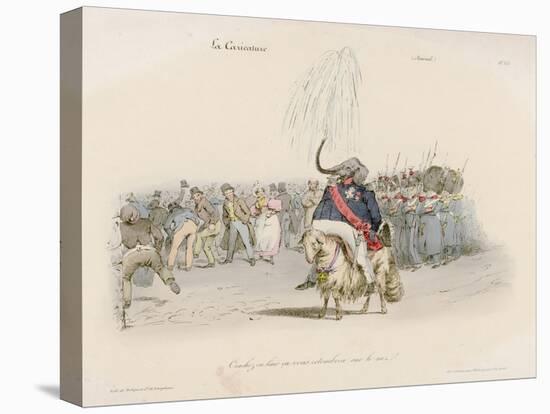 Caricature of an Elephant-Headed King Louis-Philippe Riding a Sheep-null-Stretched Canvas