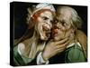 Caricature of an old couple-Bartolomeo Passarotti-Stretched Canvas