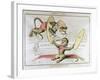 Caricature of Charles Darwin and Emile Littre Depicting Them as Performing Monkeys at a Circus-André Gill-Framed Giclee Print