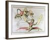 Caricature of Charles Darwin and Emile Littre Depicting Them as Performing Monkeys at a Circus-André Gill-Framed Giclee Print