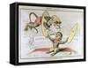 Caricature of Charles Darwin and Emile Littre Depicting Them as Performing Monkeys at a Circus-André Gill-Framed Stretched Canvas