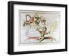 Caricature of Charles Darwin and Emile Littre Depicting Them as Performing Monkeys at a Circus-André Gill-Framed Giclee Print