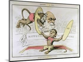 Caricature of Charles Darwin and Emile Littre Depicting Them as Performing Monkeys at a Circus-André Gill-Mounted Giclee Print