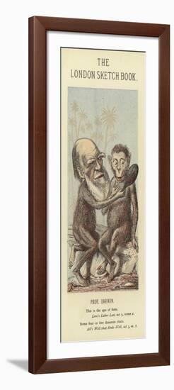 Caricature of Charles Darwin-null-Framed Giclee Print