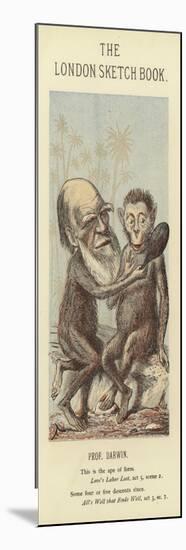 Caricature of Charles Darwin-null-Mounted Premium Giclee Print