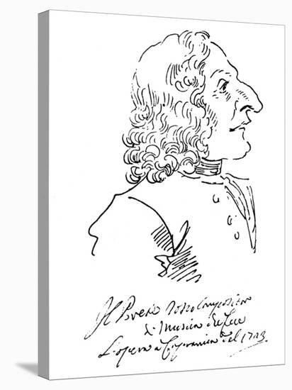 Caricature of Composer Antonio Vivaldi, 1723-Pier Leone Ghezzi-Stretched Canvas