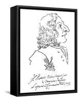 Caricature of Composer Antonio Vivaldi, 1723-Pier Leone Ghezzi-Framed Stretched Canvas