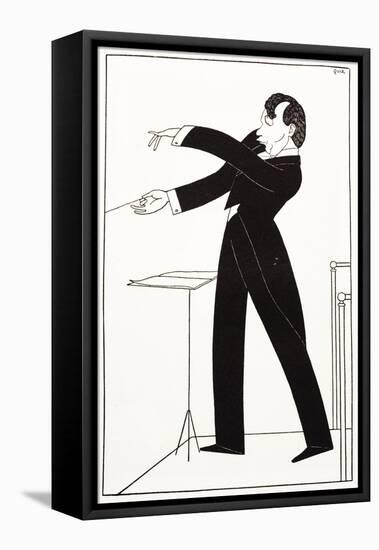 Caricature of Conductor Serge Koussevitzky-null-Framed Stretched Canvas