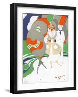 Caricature of Flappers Wearing Furs, C.1920-Ralph Barton-Framed Giclee Print