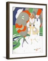 Caricature of Flappers Wearing Furs, C.1920-Ralph Barton-Framed Giclee Print