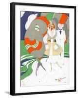 Caricature of Flappers Wearing Furs, C.1920-Ralph Barton-Framed Giclee Print